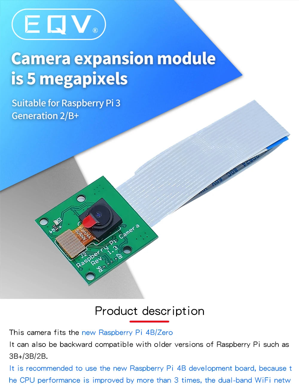 Raspberry Pi 3 Model B+ Camera Module 1080p 720p Mini Camera 5MP Webcam Video Camera compatible for Raspberry Pi 4 Model B