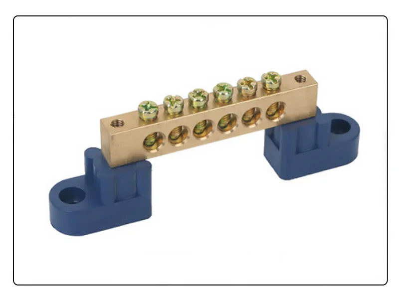 1Pcs Brass Wiring Terminal Row Zero Strip Flame Retardant Distribution Box Connection Terminal Adjustable Mounting Holes 4-16Pin