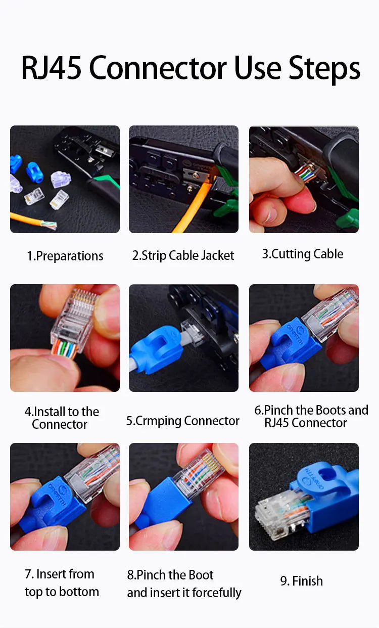30/50/100PCS RJ45 Connector Boots CAT5E/CAT6/CAT6A Network Ethernet plug caps