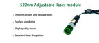 Adjustable Focusing D18mm 520nm 80mw 5/12/24V Green Line 110DEG Laser Diode Module Industrial Grade CW Drive Type