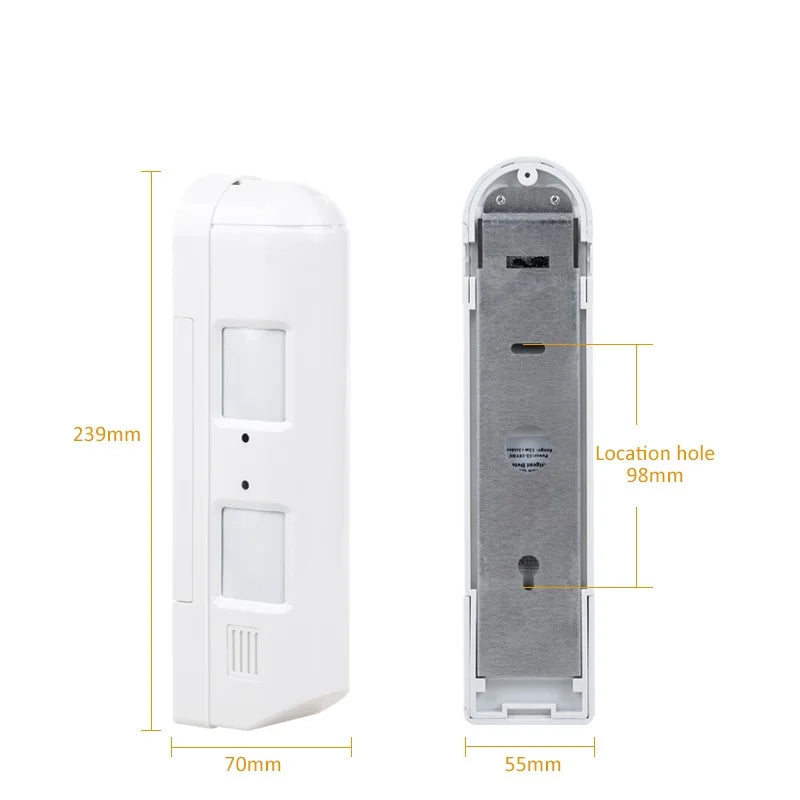 2pc Outside Inside Use Wired Curtain PIR Motion Sensor with Dip Switches Pet Immune 25KG Built-in Buzzer 70dB 24M Detection
