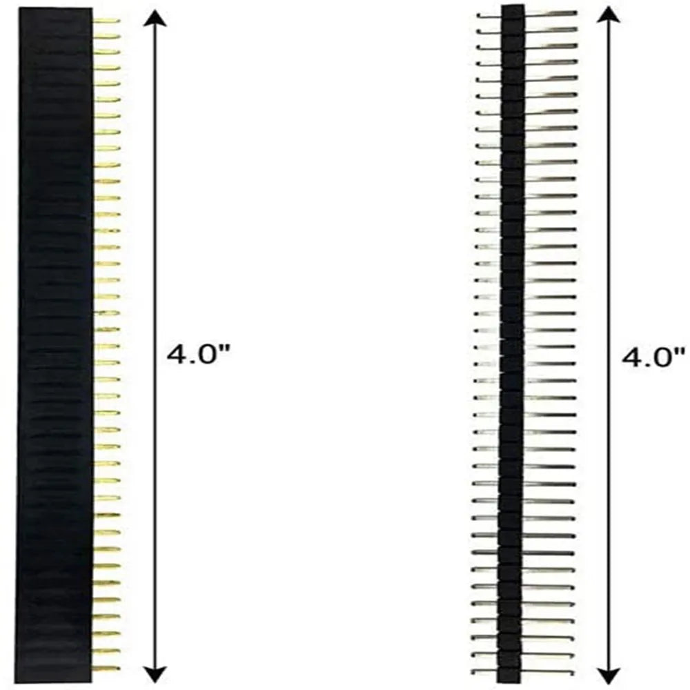 20 Pcs 10 Pairs 40 Pin 1x40 Single Row Male And Female 2.54 Breakable Pin Header PCB JST Connector Strip For Arduino DIY Kit
