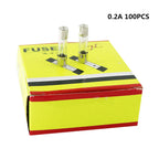 100Pcs/Set 5x20mm Quick Blow Glass Tube Fuse Assorted Kits,Fast-blow Glass Fuses 0.2A 0.5A 1A 2A 3A 5A 8A 10A 15A 20A