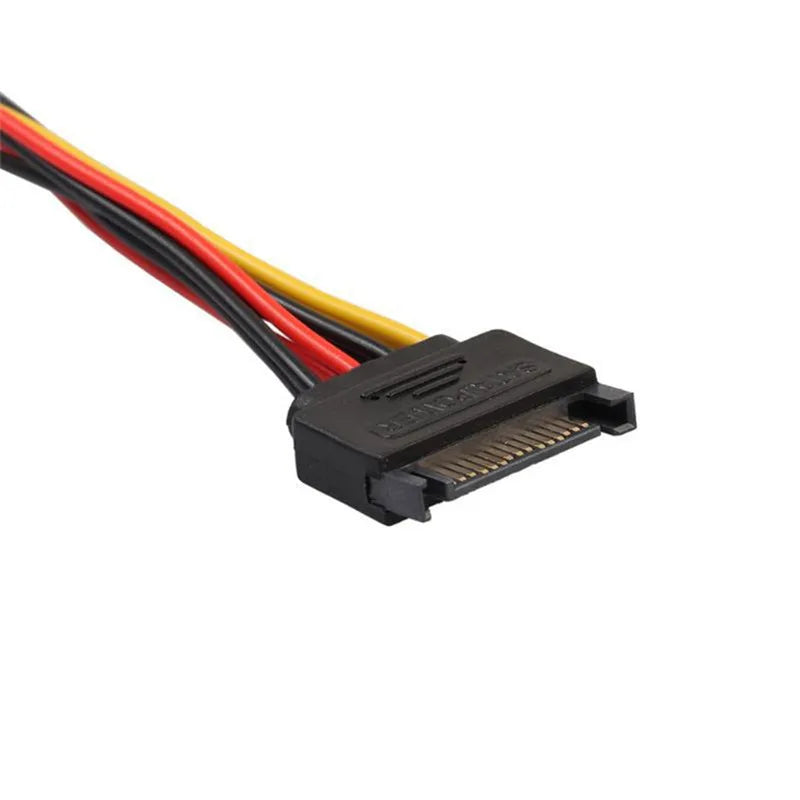 20cm SATA II Power Y Splitter Cable, 1x 15-Pin Male to 2x 15-Pin Female HDD Extension Cord for PC Upgrade