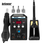 Hot air gun 858D 8586 2 in 1 soldering station 700W 110V 220V BGA Rework SMD SMT welding repair tool Heat gun LED Digital Solder