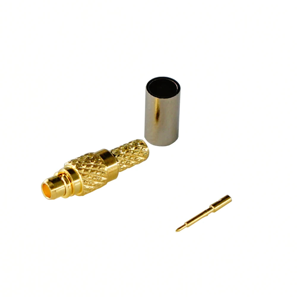 10pcs Brass MMCX Male Plug Connector for RG316 RG174 LMR100 RF Cable Crimp