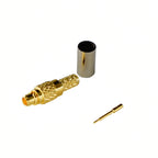 10pcs Brass MMCX Male Plug Connector for RG316 RG174 LMR100 RF Cable Crimp