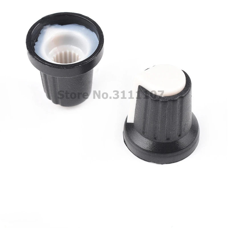 5 Sets WH148 1K 10K 20K 50K 100K 500K Ohm 15mm 3 Pin Linear Taper Rotary Potentiometer Resistor For Arduino with AG2 White Cap