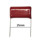 5pcs CBB Polypropylene Film Capacitor 400v225J P20mm P25mm 400v 2.2UF CBB22 225J400v