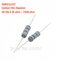 100PCS/LOT  1W 5% Carbon Film Resistor  0.1R - 750R  0.1 0.5 1 4.7 10 47 100 200 270 470 560 750 ohm Resistance Carbon Film