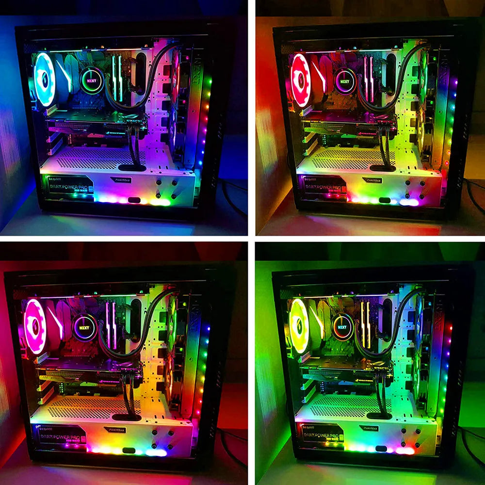 Addressable ARGB 5V LED Strip 3Pin Computer PC Case Tape Light WS2812B SMD 5050 Flexible Changeable Color Gamer Desktop Lamp