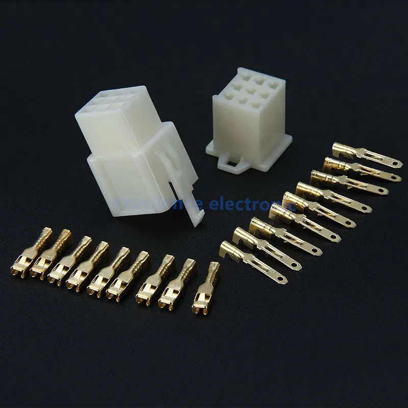 2/5/10 Sets 2.8mm Electrical Wire Connectors Kit Male Female Cable Terminal Plug for Cars Motorcycles 2/3/4/6/9 Pin Options