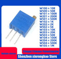 10pcs 3296W 3296 50 100 200 500 Ohm 1K 2K 5K 10K 20K 50K 100K 200K 500K 1M Ohm 103 100R 200R 500R Trimpot Trimmer Potentiometer