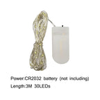 1M 2M 3M 5M Copper Wire LED String Lights Battery Operated Holiday Lighting Fairy Garland For Christmas Tree Wedding Party Decor