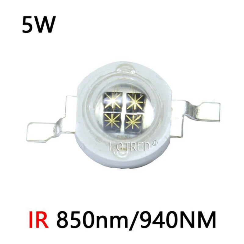 5W Infrared IR 850nm 940NM High Power LED Bead Emitter 4 chip DC1.4-1.7V 1400mA with 20mm PCB for Night Vision Camera flashlight