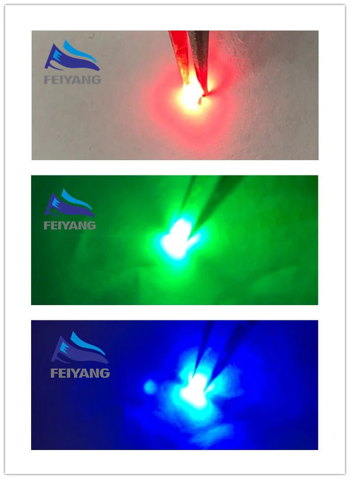 100PC/Lot SMD 0402 RGB Full Color 0404 Red/Green/Blue Common Anode Led 1.0*1.0 mm LED Diode