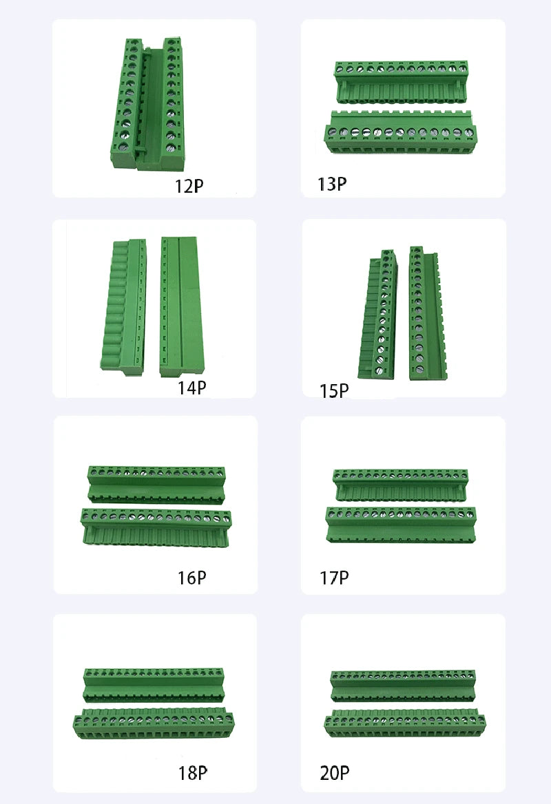 10pcs/sets Female Male Plug Aerial Butt Welding 2EDGRK 15EDGRK-5.08mm 2P-24P Plug-in Solder-free Wire Terminal Block Connector