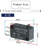 1PCS Micro Limit Switch CHZJTTDQ V-15.V-151.V-152.V-153.V-154.V-155.V-156.-1C 25 Travel Switch Limit Switch Silver Contact