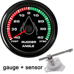 12V/24V STBD PORT Rudder Angle Meter 85mm Rudder Angle Indicator with 0-190 ohm Rudder Angle Sensor 7 Color Backlight Customized