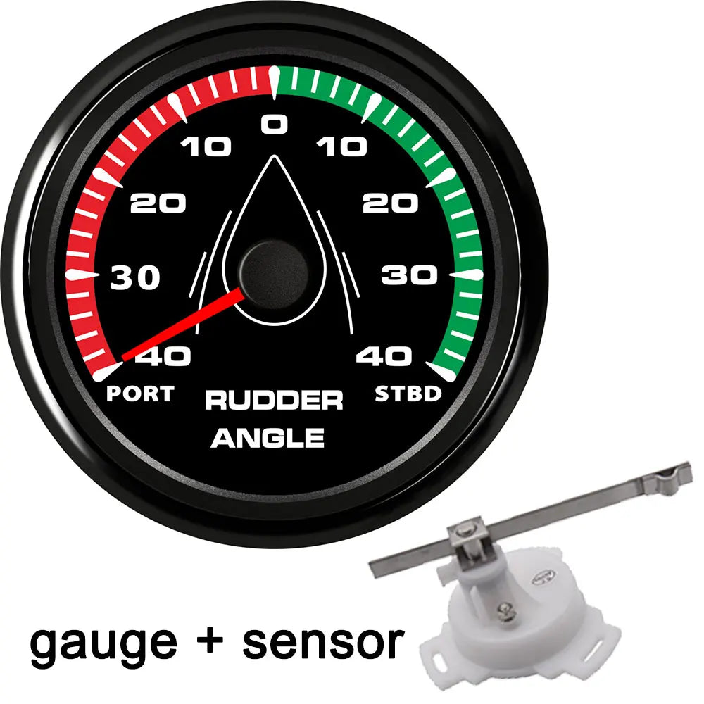 12V/24V STBD PORT Rudder Angle Meter 85mm Rudder Angle Indicator with 0-190 ohm Rudder Angle Sensor 7 Color Backlight Customized