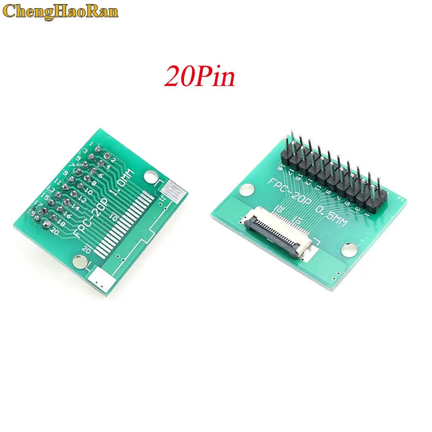 1pcs 4P-- 50P 0.5mm Pitch Connector SMT Adapter to 2.54mm 1.00 Inch Hole FPC FFC Cable Welded Board + Double Row Straight Pin