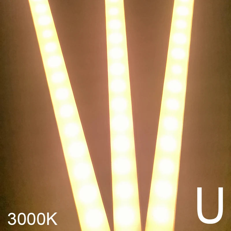 1-10 PCS LED Rigid Strip DC12V 50CM 20 Inch SMD5730 36LEDs U/V-Shaped Flat LED Aluminum Channel Rigid Strip for Indoor Lighting