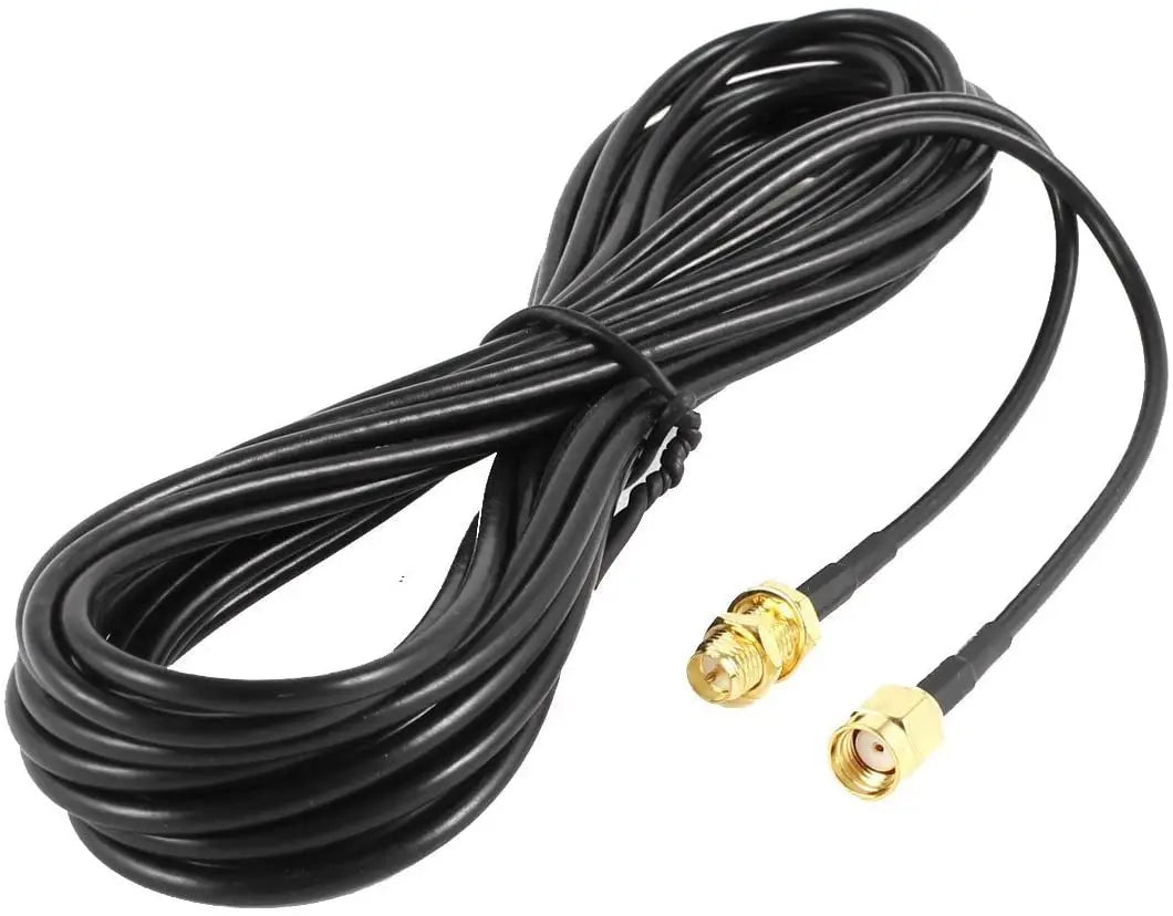 RP-SMA SMA Connector Male to Female Extension Cable Copper Feeder Wire for Coax Coaxial WiFi Network Card RG174 Router Antenna