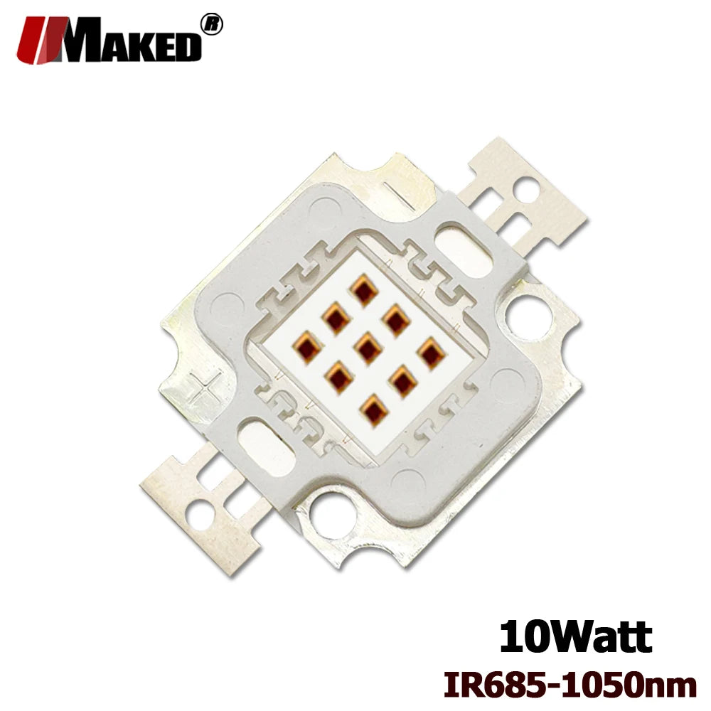 Infrared LED Chips 10W IR 730-850-940-685-760-800-810-980-1050nm Launch tube LEDs camera Security light monitor led light beads