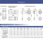 XHP20, IP67 2 3 4 5 67 8 9 10 12-Pin Waterproof Electrical Connector, 20mm Aviation Square Panel Mounting Male Plug