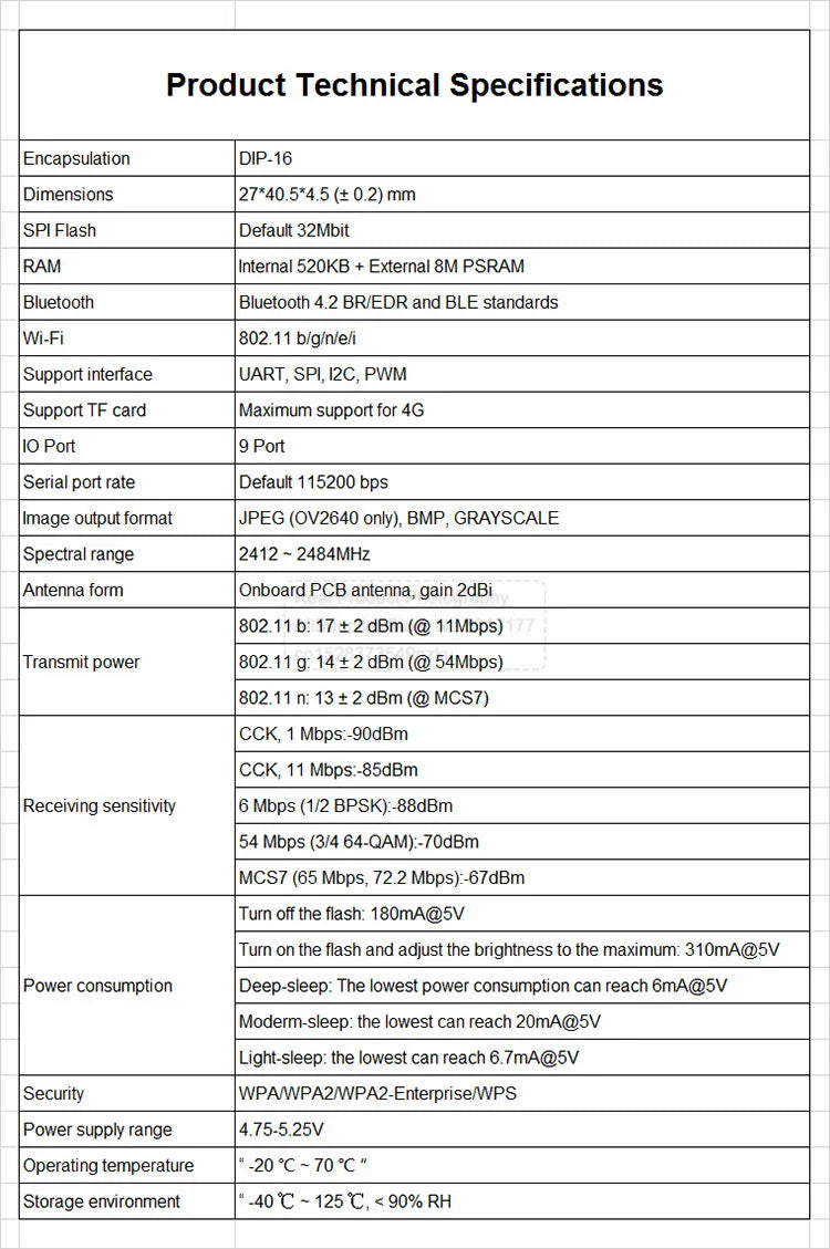 Original ESP32-CAM Camera Module Kit 2.4 GHz WiFi Bluetooth 8MB PSRAM OV2640 Camera Module 66 120 160 Degree 850nm Night Vision