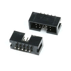 10PCS DC3 JTAG ISP Socket 2.54mm IDC Box Header Connector 6P/8P/10P/14P/16P/20P/30P/34P/40P Double Row Straight / Curved Needle