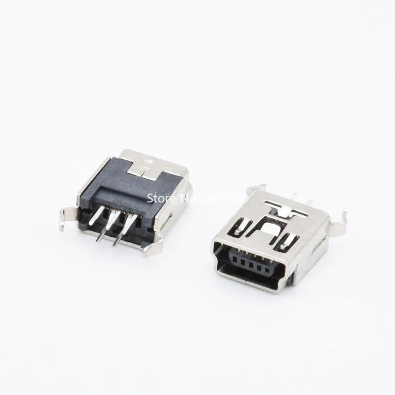 10/50Pcs Mini USB SMT SMD DIP 5 Pin Female Mini Type B Socket Connector Plug Straight DIP Jack Tail Connector Plug-in MINI USB