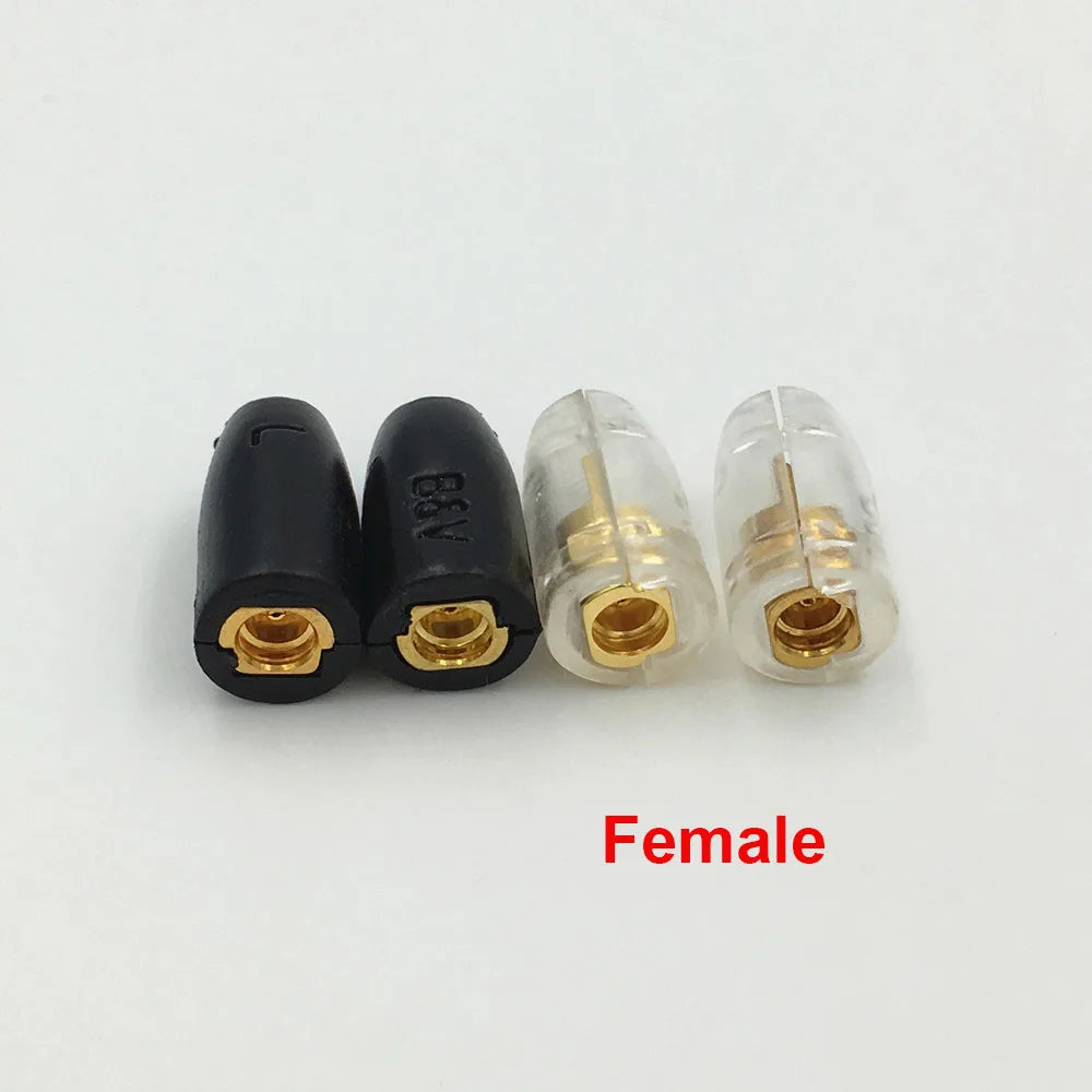 1 Pair MMCX Male / Female Pin Plug Jack for SE215 SE535 UE900 Headphone DIY Connector Audio Video Cable Adapter