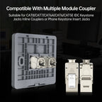 AMPCOM Wall Faceplate with CAT8 40Gbps STP Keystone Jack, RJ45 Self-Locking Zinc Alloy Module With 86mm Wall Plate