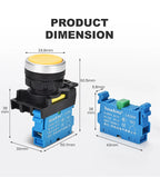 22mm LA36M Push Button Switch Momentary Reset Self Locking Power Button Switch Red Green Blue Yellow Black 12V 24V 220V 10A
