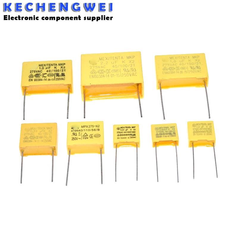 10pcs 275VAC capacitor X2 series 0.01UF ~ 2.2UF Polypropylene film capacitor New 10nf 100nf 150nf 200nf 680nf 470nf 1UF