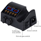 JCD 2 in 1 750W Hot Air Gun LCD Digital Display Welding Soldering Rework Station for Cell-phone BGA SMD PCB IC Solder Iron 8898
