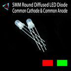 30Pcs LED 5MM Red & Green Common Cathode & Anode High Diffused Round Bi-Color Light-Emitting Diode