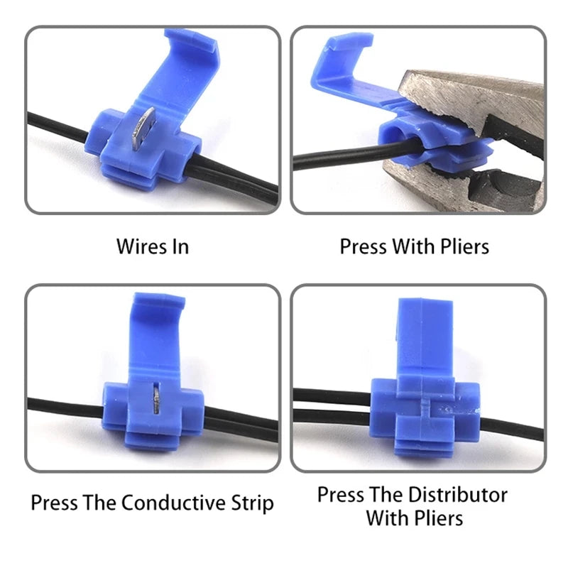 Scotch Lock Electric Wire Cable Connectors  AWG 22-18 Without Breaking Cable Insulated Crimp Splice Electrical Terminals
