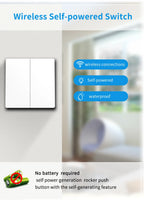 SIXWGH Smart Wireless Switch RF433Mhz Self-Powered Push Button Wall Panels Remote Controller Light Switch Waterproof Wall Switch