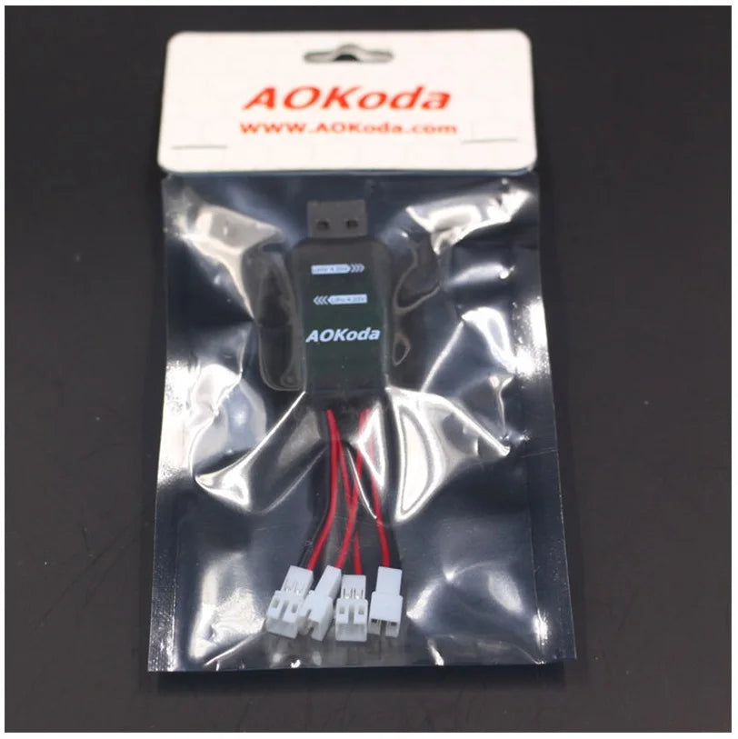 1pcs AOKoda CX405 4CH Micro USB Battery Charger Support 1S LiPo/LiHv 4.2V/4.35V Battery For RC Helicopter Airplane Toys Drone