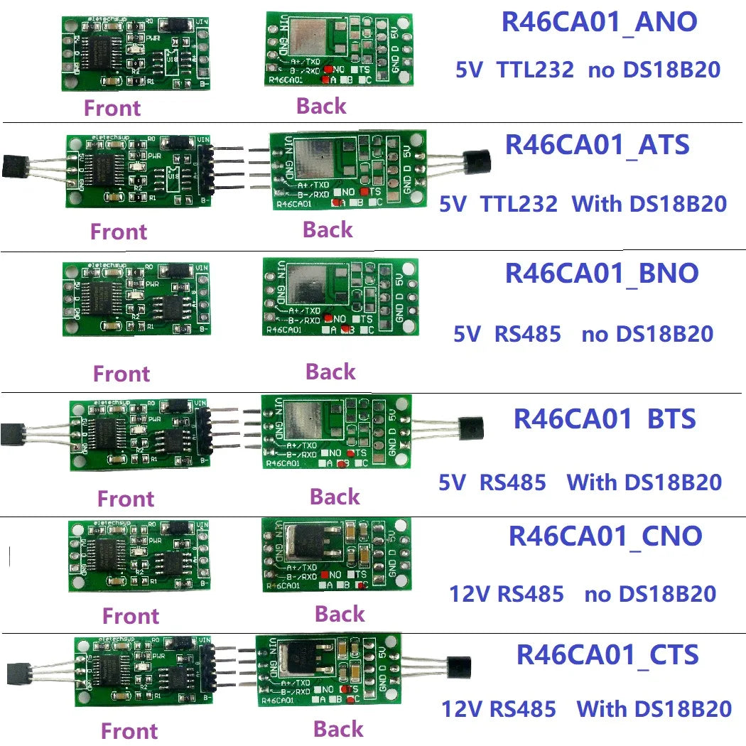DC 3.7-25V DS18B20 RS485 RS232 TTL Modbus Rtu Temperature Sensor Remote acquisition monitor Digital Thermometer Module