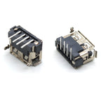 10pcs USB Female Connector AF10 Straight Pin Front 2 Pin A Type USB 90° Horizontal 4P Plug-in 6.3h Socket