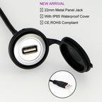 22mm Hole Install USB Connector/Socket FEMALE A - MALE A With Extend Cable(60cm,150cm)