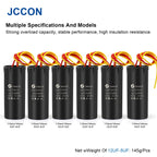 2Pcs CBB60 Double Start Capacitor for Washing Machine Motor High Stability Flame-Retardant High Insulation Resistance 6UF+4UF