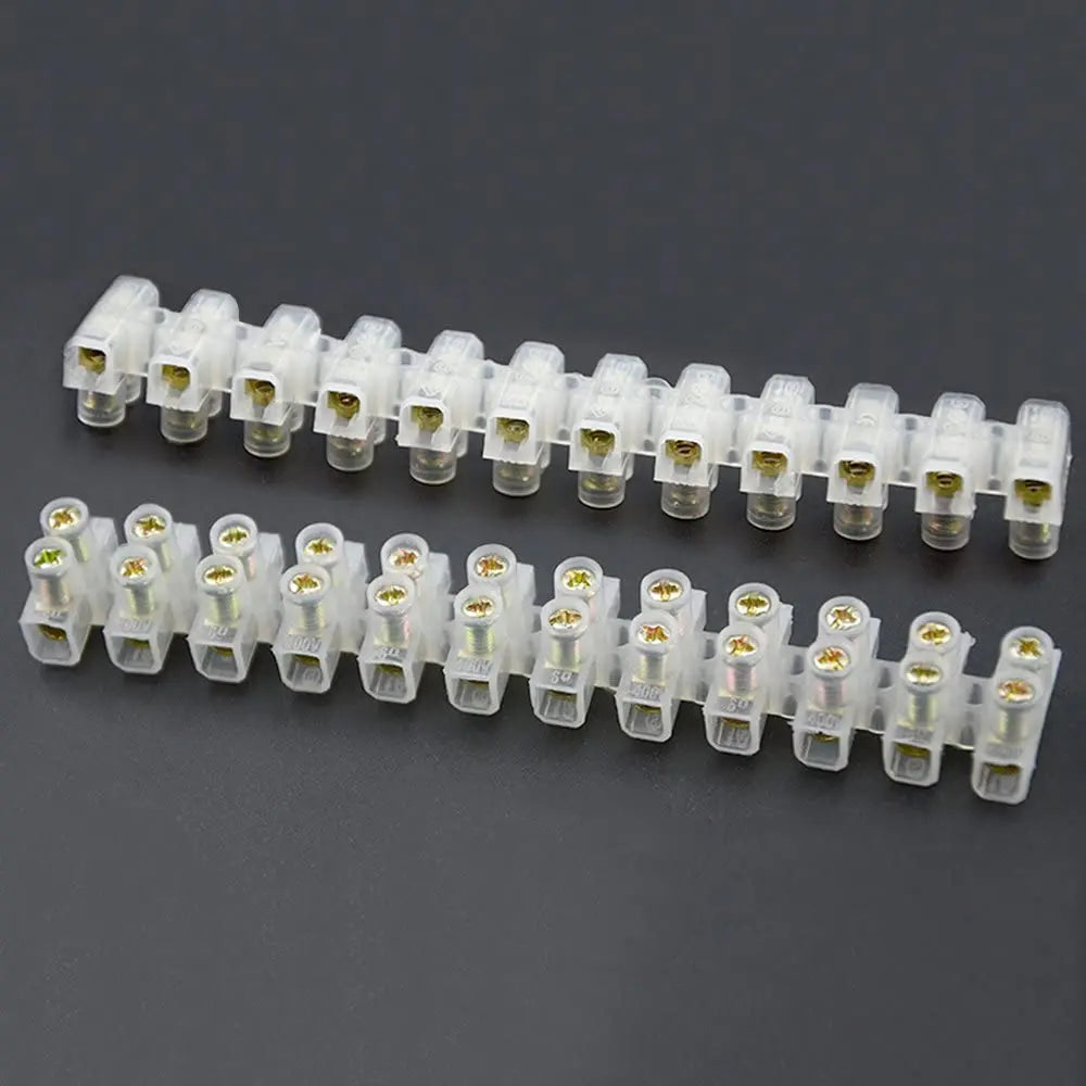 1pcs U H Type 12 Position Plastic Barrier Terminal Strip Block Barrier Screw Block Connection Strips for Electrical Wiring 3A10A