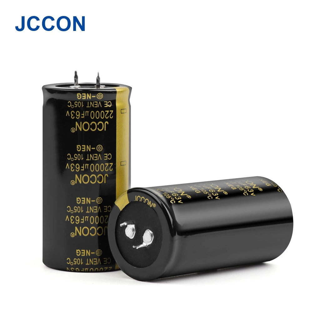 2Pcs JCCON Audio Electrolytic Capacitor 63V 3300UF 4700UF 6800UF 10000UF 12000UF 15000UF 22000UF Low ESR For Hifi Amplifier