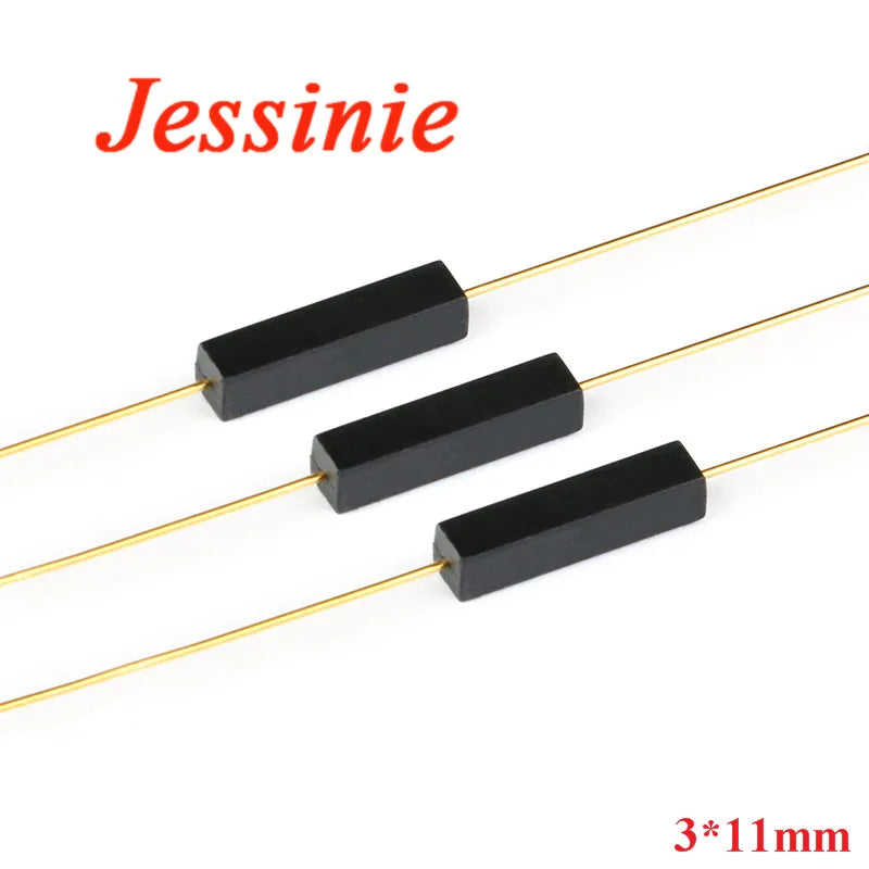 100Pcs Plastic Reed Switch 3*11mm 3x11mm Magnetic Reed Switchs Sensor Normally Open NO Induction DIY Electronic Kit GPS-11A