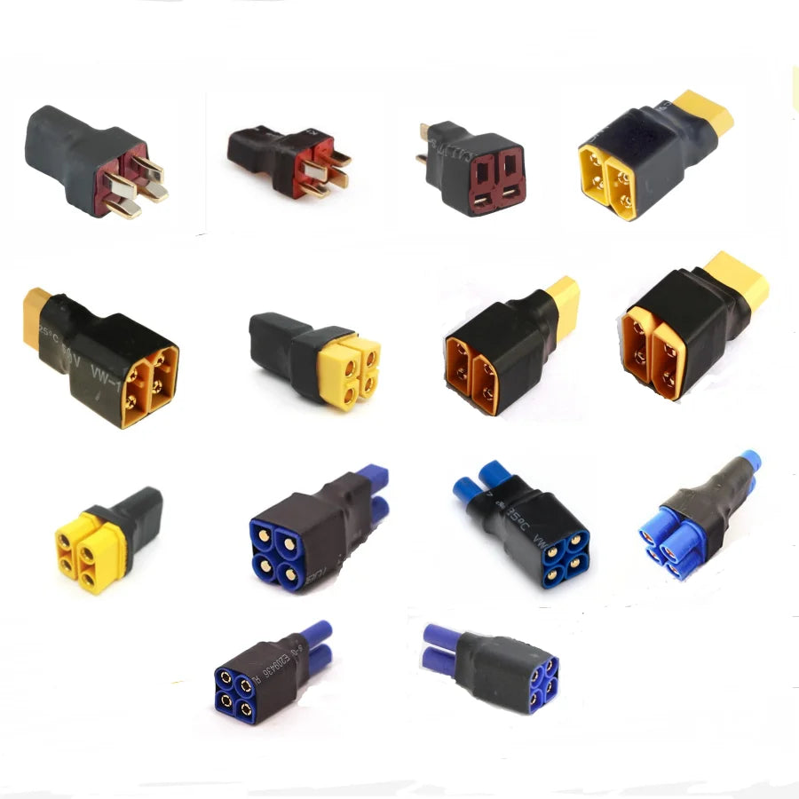 1PCS Deans T Plug  EC3 EC5 XT60 XT90 Parallel Serial Adapter Lipo Battery Converter Connector Plug DIY RC Model accessories