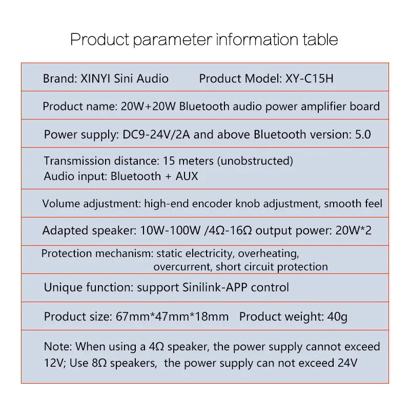 Bluetooth 5.0 Mini Cool Audio Digital Power Amplifier Board 20W*2 50W*2 100W*2 Stereo Wireless AMP Amplificador Module AUX Input